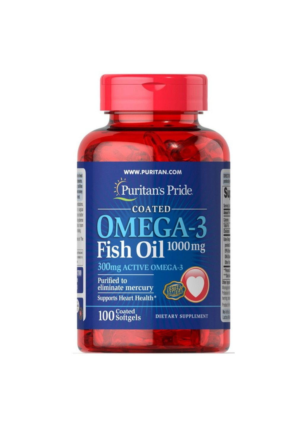 Риб'ячий жир Омега-3 Omega-3 300мг Fish Oil 1000мг - 100 софтгель Puritans Pride (285718696)