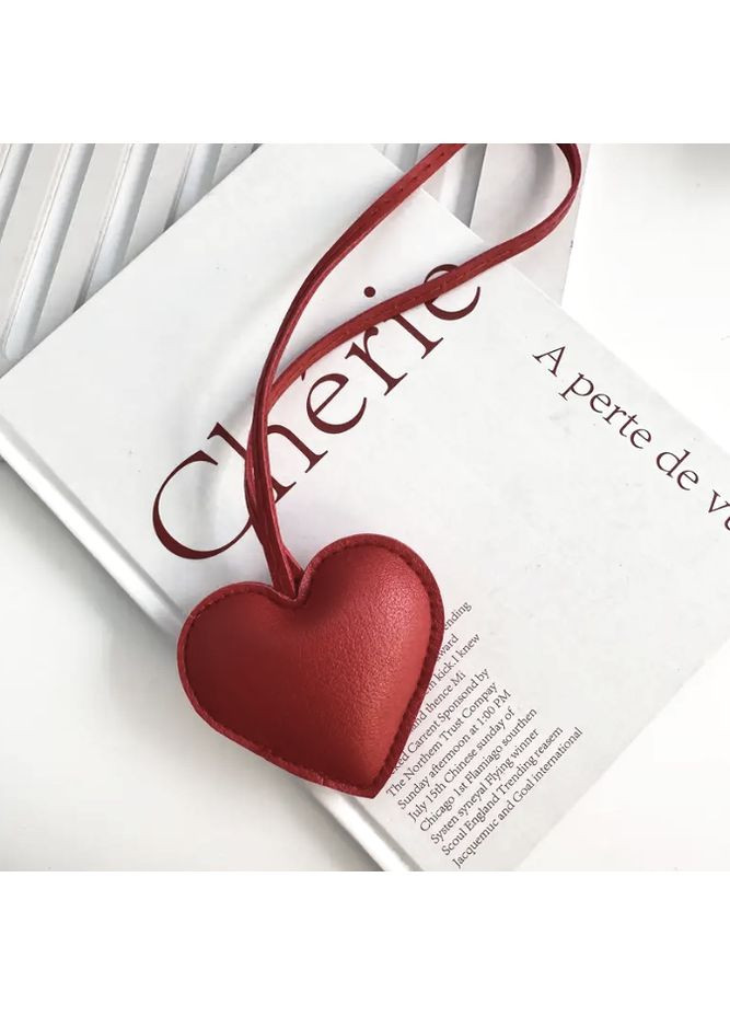 Брелок декоративний для ключів сумки Серце Бордовий No Brand (361971496)