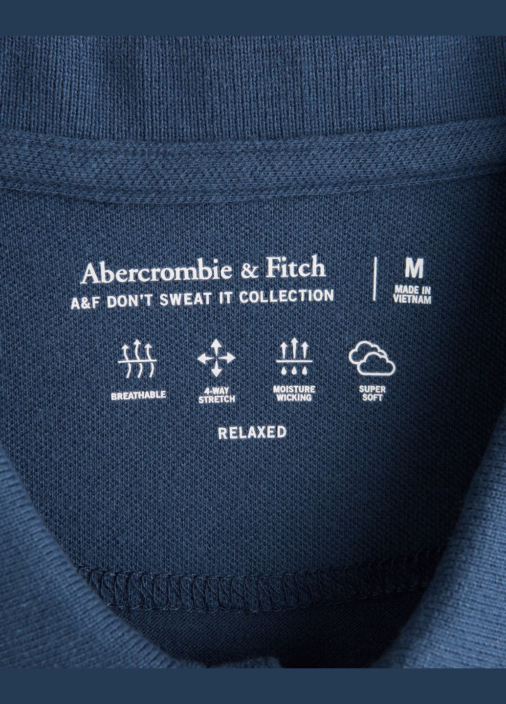 Синяя футболка-поло для мужчин Abercrombie & Fitch