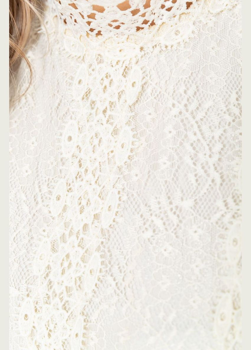 Кремова блуза жіноча класична гіпюрова, колір кремовий, Ager