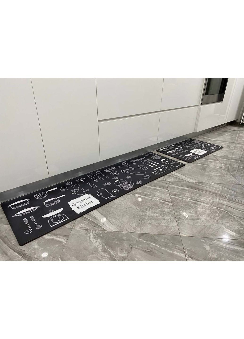 Набір килимків для кухні та ванної 120×40 см і 60×40 см водонепроникні, протиковзні, м'які, декоративні Kitchen Master (368877946)
