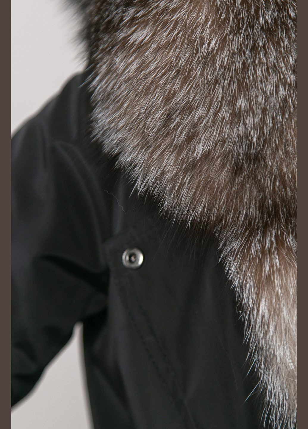 Парка черная с натуральным мехом блюфроста Chicly Furs (289060596)