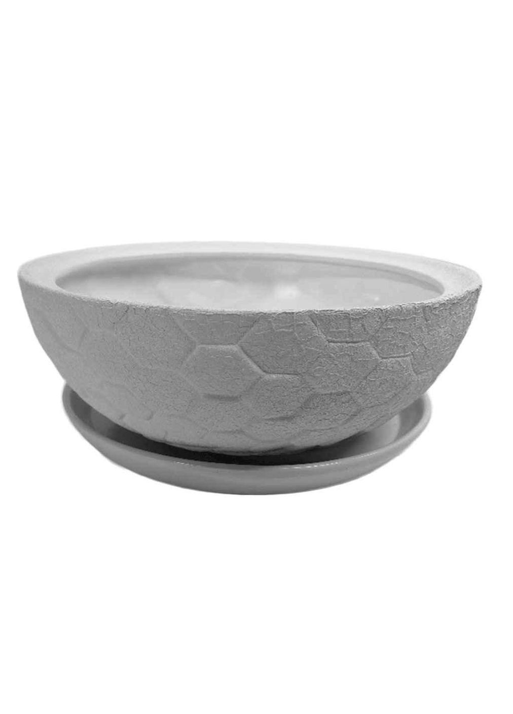 Горщик керамічний Бонсай шестикутник 4л Сірий ТМ Авангард (311955642)