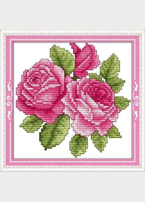 Набор для вышивания по нанесённой на канву схеме "The flower of happiness (4)". AIDA 14CT printed, 17*17 см Joy Sunday (313613084)