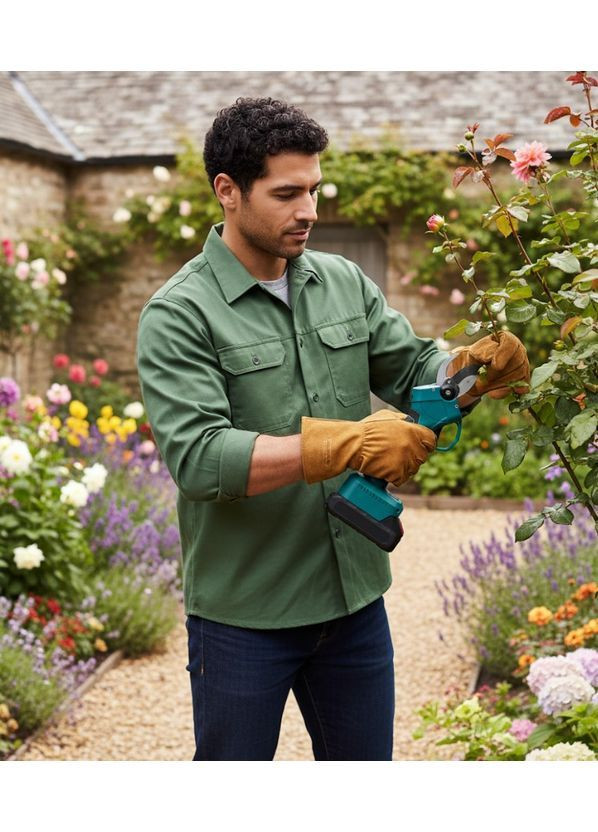 Набір акумуляторних інструментів секатор, садова пилка 6", телескопічний висоторіз та 2 акб (2104618703) No Brand (362209629)