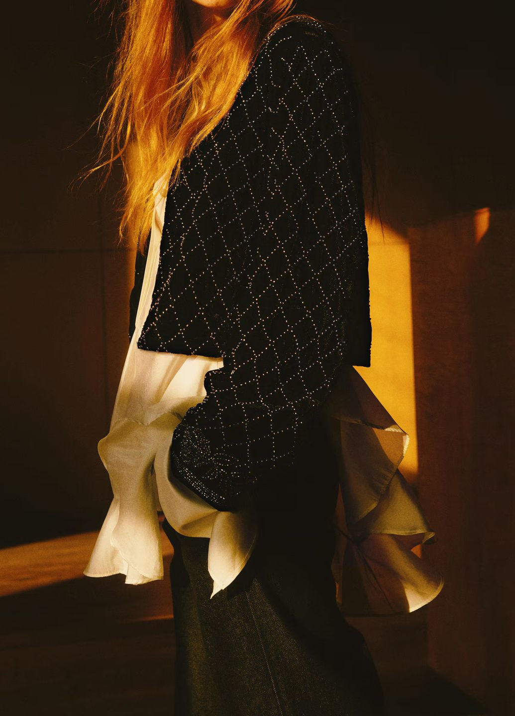 Черный женский жакет H&M геометрический - демисезонный