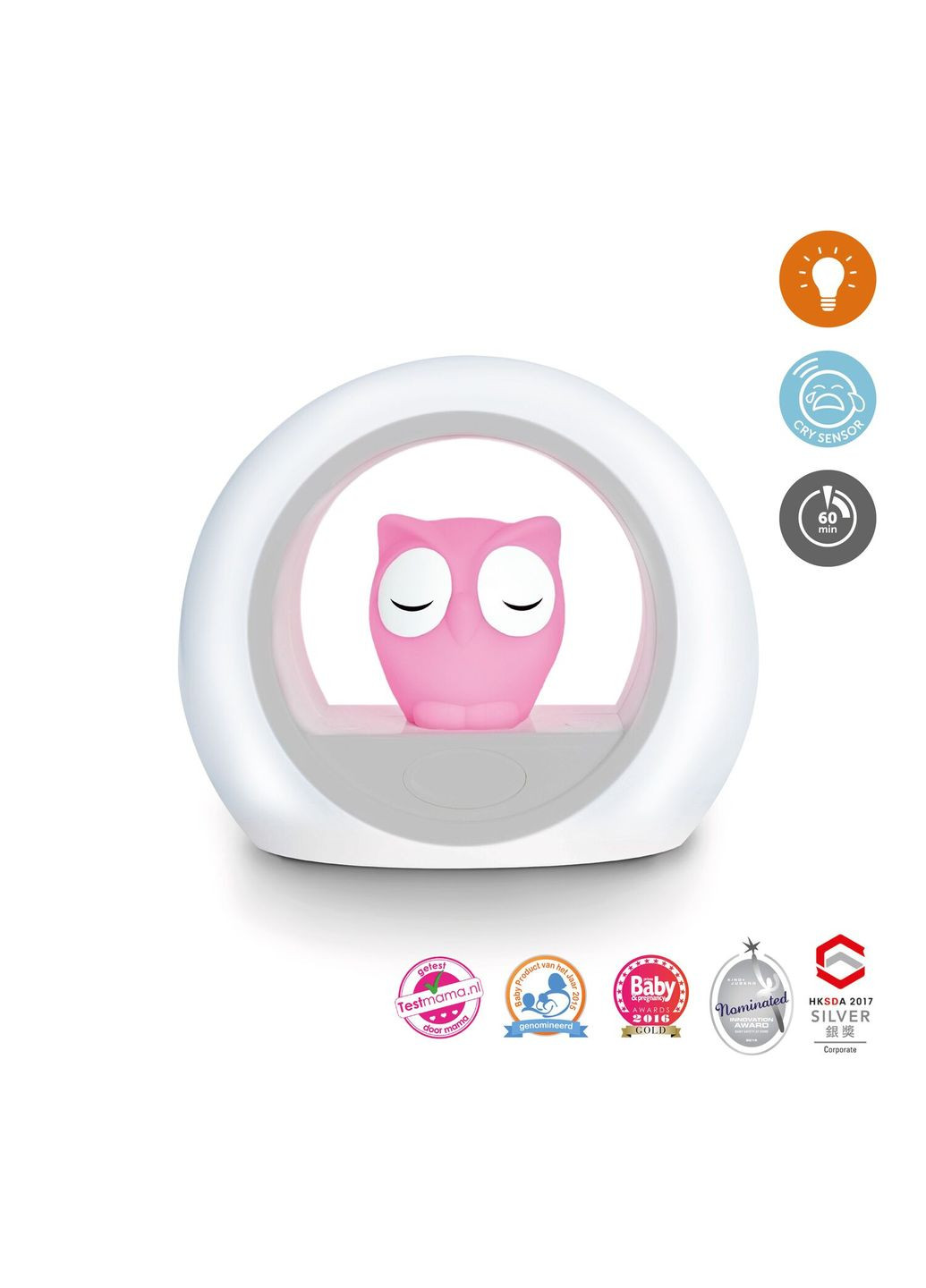 Нічник зі звуковою активацією Совенок Лу, рожевий () Zazu ZA-LOU-03 (328400270)