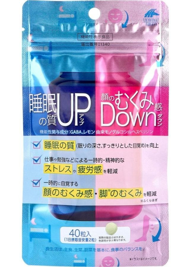 Комплекс для улучшения качества сна и уменьшения отеков (20 дней) Sleep Up & Swell Down 40шт (1454868-34442723) Unimat Riken (368655080)