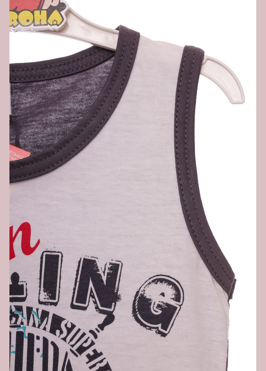 Сірий літній майка з шортами для хлопчика джинсові морський сірий 80 см (31281) BABYKROHA