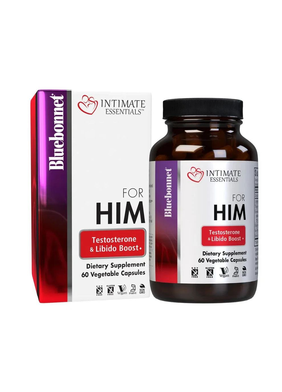 Мультивітаміни для чоловіків комплекс (Intimate Essentials For Him Testosterone Libido Boost) 60 капсул Bluebonnet Nutrition (361118755)