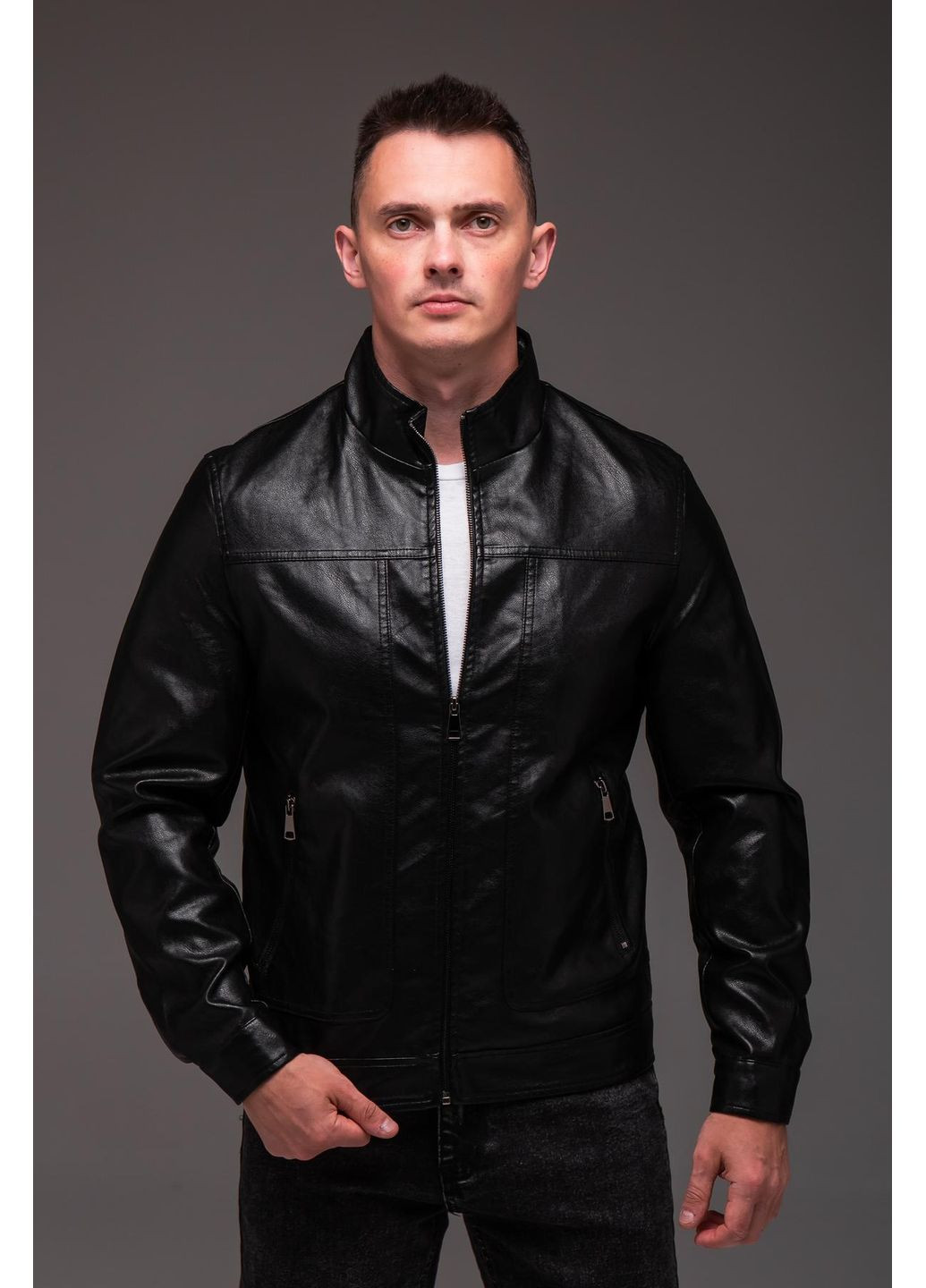 Чорна демісезонна куртка чоловіча демісезонна No Brand