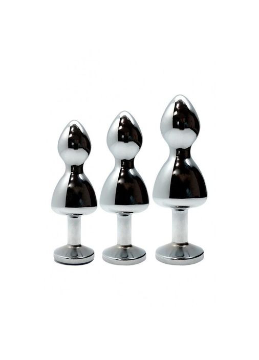 Металева анальна пробка Lollypop Double Ball Metal Plug Blue L діаметр 3,5 см, довжина 10,5см Wooomy (297587721)