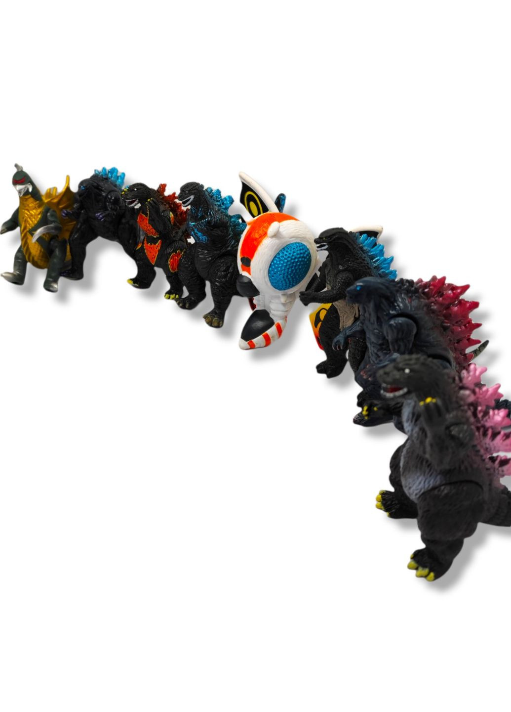 Годзілла Мега Король монстрів іграшковий колекційний набір фігурок Mecha Godzilla Monster King 8шт 10см Shantou (280258444)