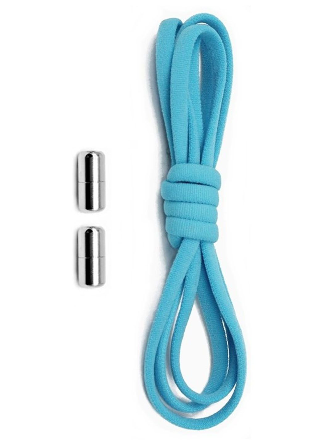 Шнурки ліниві для взуття еластичні з металевим фіксатором 100см 1 блакитні пара No Brand (324834214)
