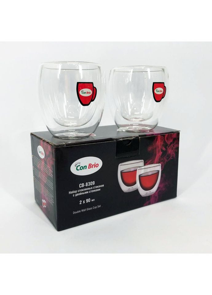 Кружка бонна с двойными стенками CB-8309-2 90 мл 2 шт, Стаканы и чашки с QV-655 Con Brio (352770576)
