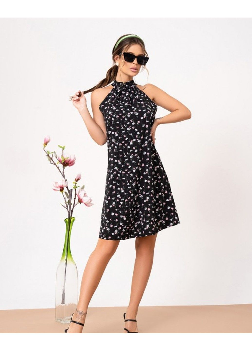 Чорна повсякденний сукня sa-248a чорний ISSA PLUS