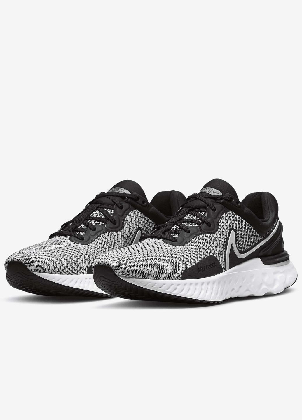Білі всесезон кросівки чоловічі react miler 3 dd0490-101 весна-літо текстиль сітка чорно-білі Nike