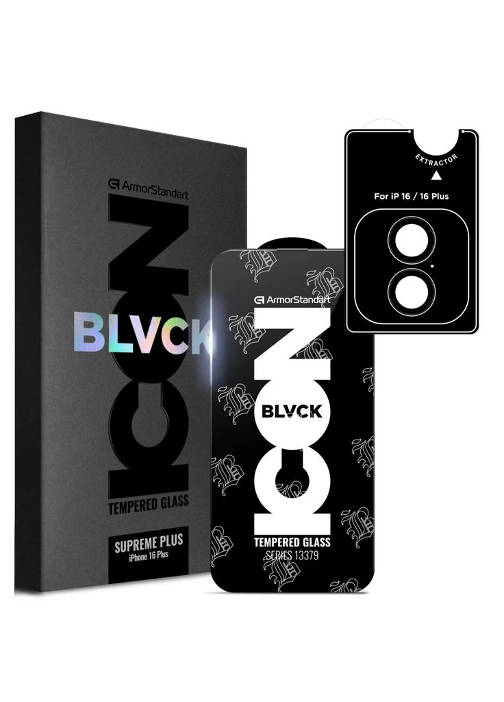Стекло защитное Supreme Plus Black Icon Apple iPhone 16 Plus (ARM81396) ArmorStandart (391788984)