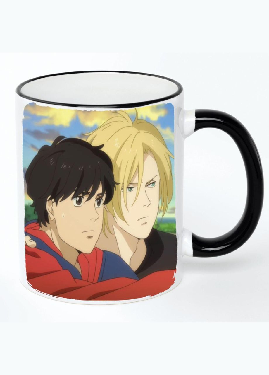 Чашка Бананова риба Аніме #009 (кухоль, кружка) Біла з чорною ручкою 330 мл No Brand (322715777)