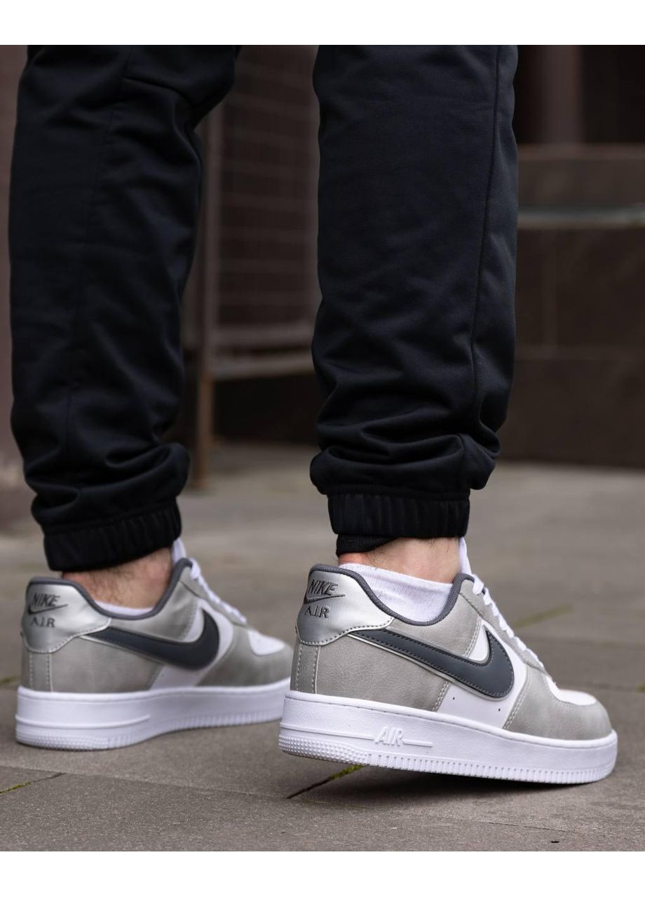 КРОССОВКИ ЖЕНСКИЕ NIKE AIR FORCE WHITE SILVER НАЙК АИР ФОРС 1 ПРЕМИУМ No Brand белые зима (367174846)