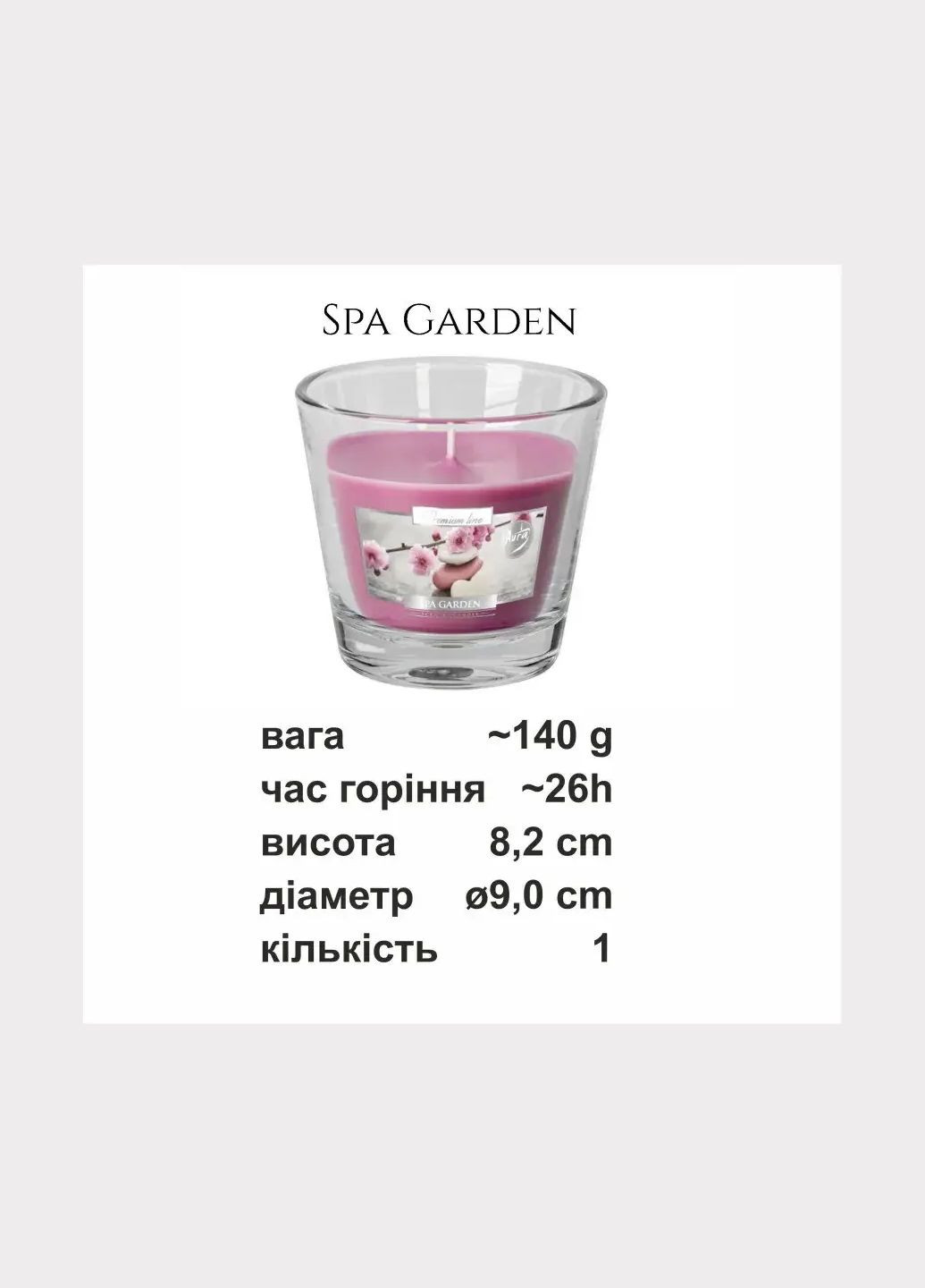 Ароматическая свеча в стеклянном стакане SN90254 140г Сад СПА (76615068) Bispol (303338201)