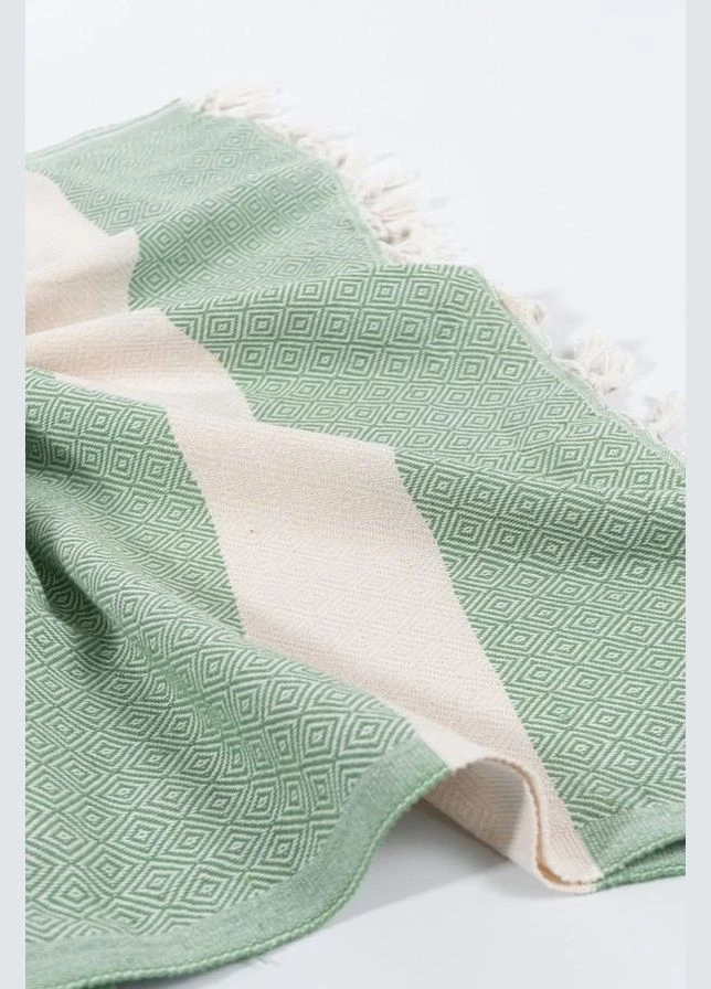 Пляжное полотенце большое 100х180 см на пляж зеленое No Brand (337657239)
