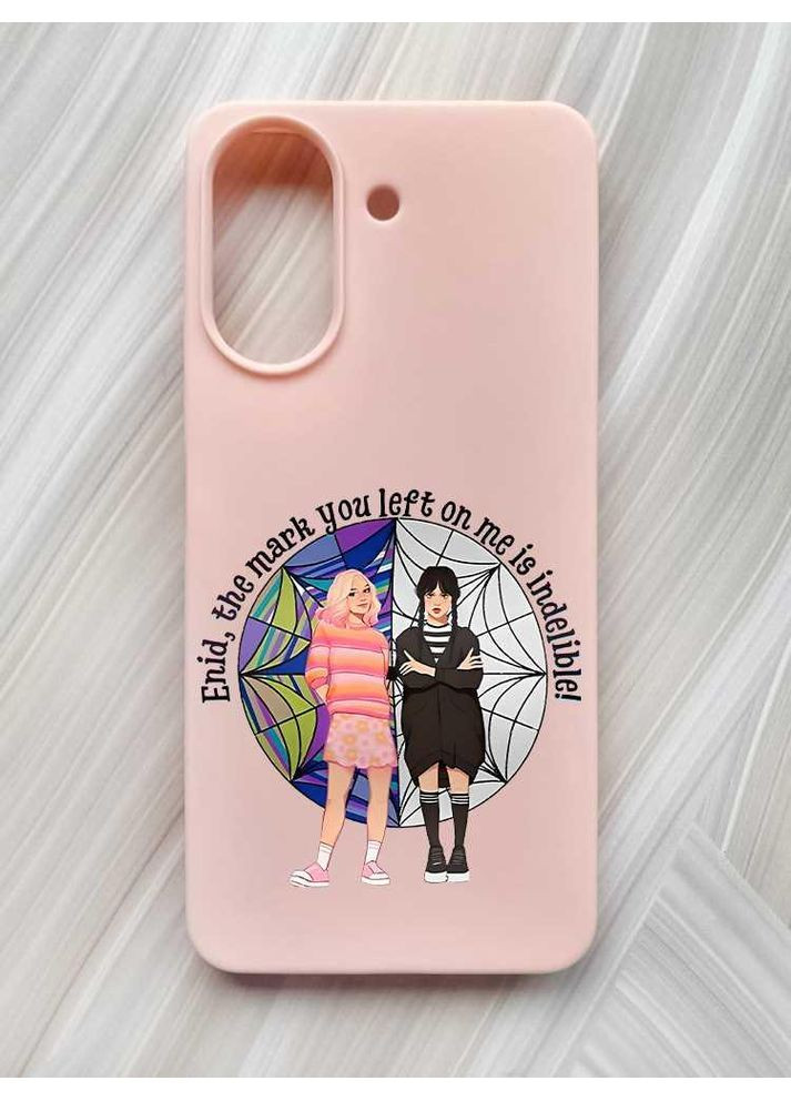 Матовый розовый чехол на Xiaomi Redmi 13C / Poco C65 Девчёнки с Уэнсдей (принт 211) Creative (355404372)