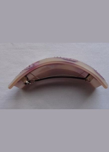 Заколка-автомат помаранчева для волосся з ручним розписом "Конвалії білі" No Brand (349843132)