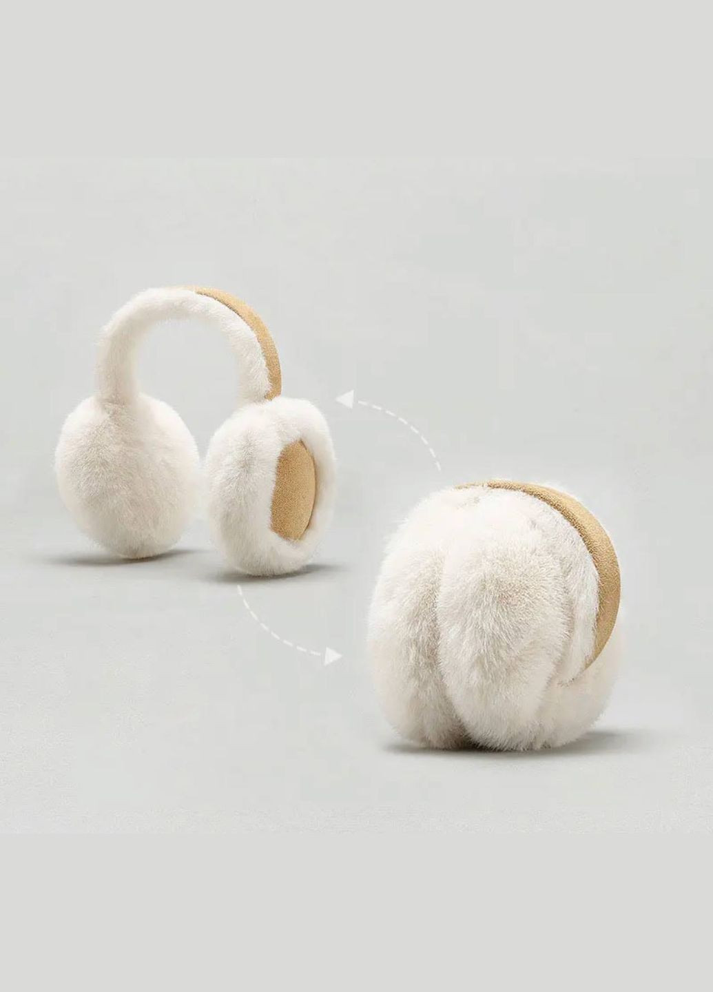 Наушники зимние теплые замшевые беж No Brand Замшеві навушники (315638591)