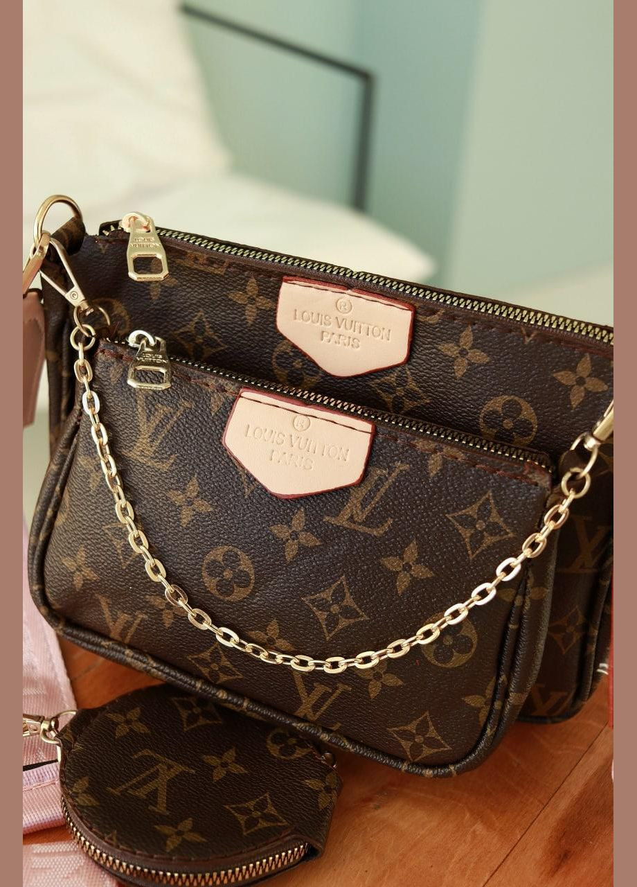 Сумочка 3 в 1 клатч- крос-боді подвійна рожевий 3в1 No Brand (322464334)