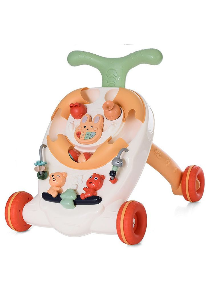 Ходунки-каталка дитячі музичні з пальчиковими іграми та брязкальцем 2312 Різнокольоровий Limo Toy (350348969)