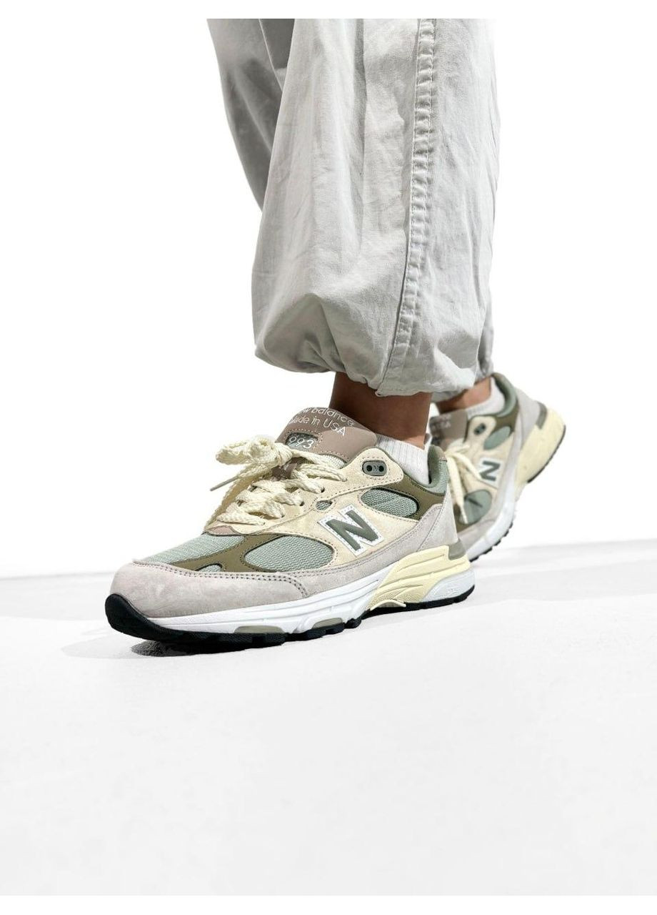 Сірі Осінні кросівки чоловічі new balance 993 beige mint grey нью беланс 993 No Brand