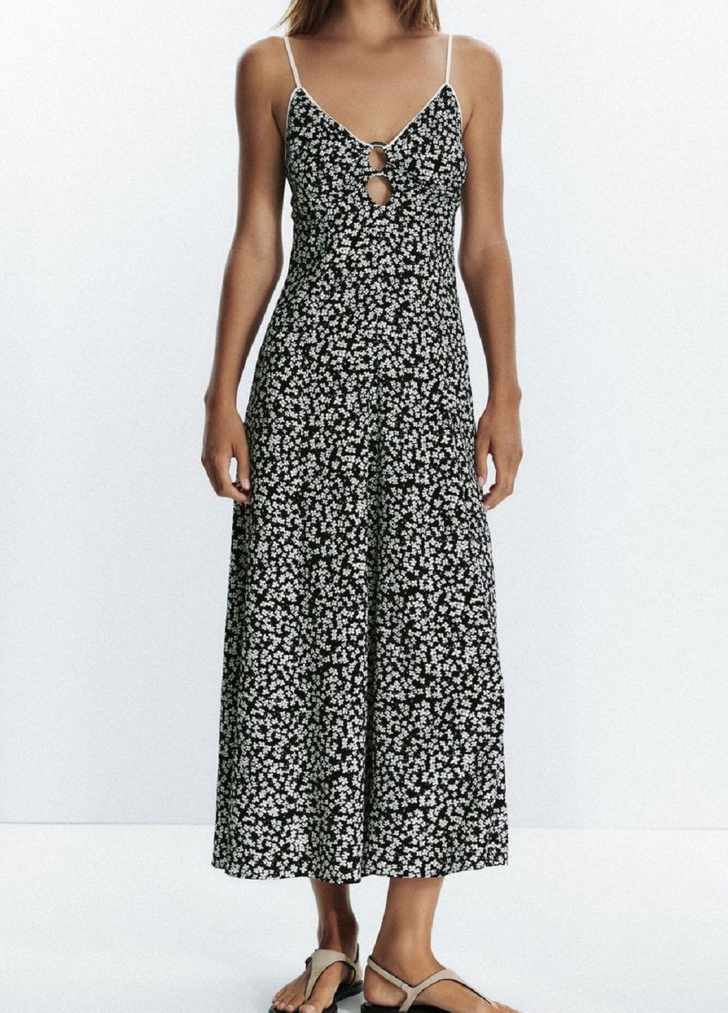 Комбінована повсякденний сукня Zara з квітковим принтом