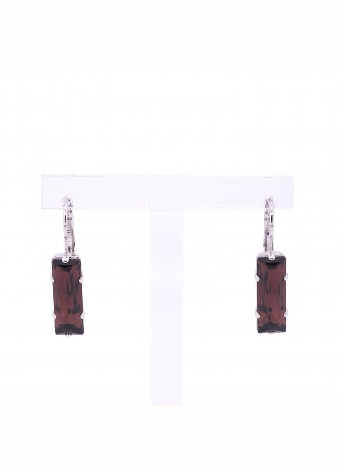 Жіночі сережки із сталі із кристалами бордового кольору Jablonec (297647613)