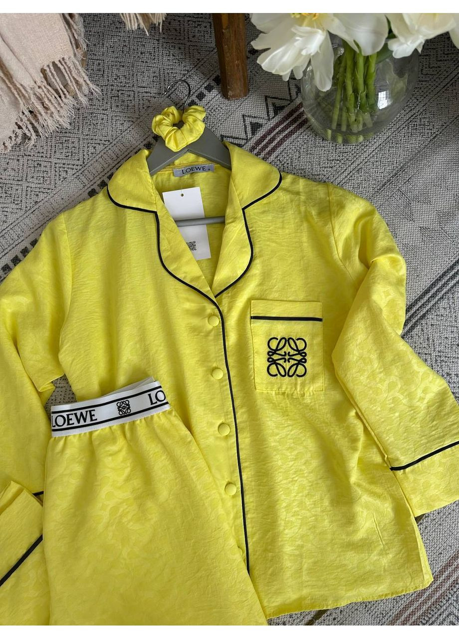 Желтая всесезон женская пижама жёлтая свитшот + брюки Vital-Textile 1272