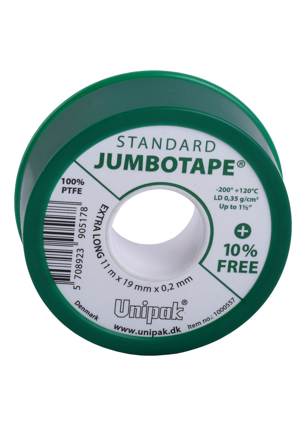 Фум стрічка тефлонова Jumbotape standard (11м х 19мм х 0,2мм) Unipak (299841570)