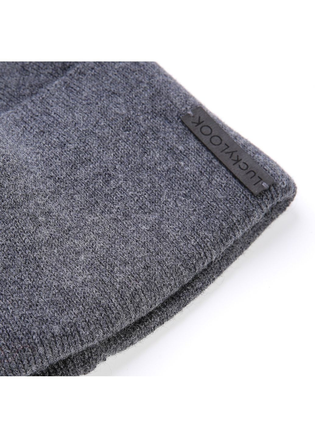 Шапка по голові чоловіча вовна з акрилом сіра TOBY 856-677 LuckyLOOK 856-677M (350197121)