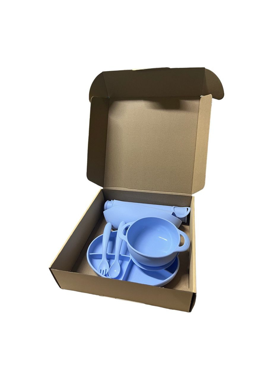 Набір дитячого силіконового посуду для підгодовування 6 предметів поїльник, тарілка, чаша SKY безпечний силікон, BPA Free oldbro (330766680)