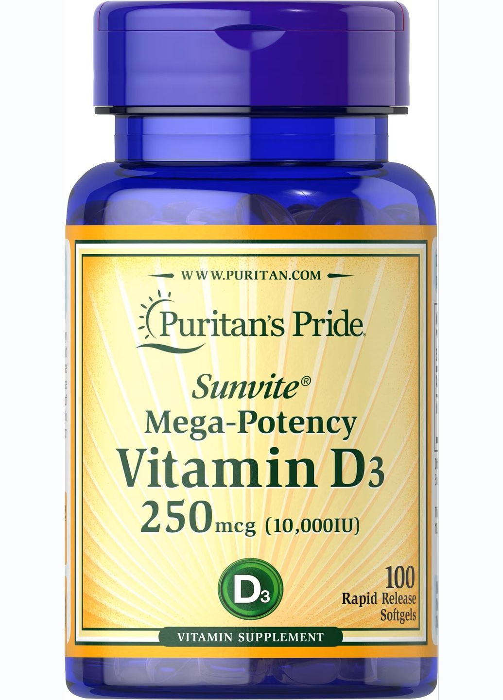 Витамин D3 Puritan's Pride Vitamin D3 10000iu 100 Softgels Puritans Pride (292728045)
