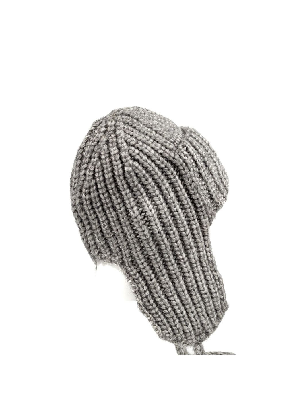 Шапка ушанка женская шерсть серая АГЛАЯ LuckyLOOK 581-128 (322790124)