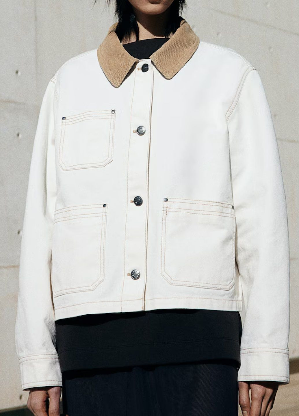 Молочная демисезонная куртка H&M