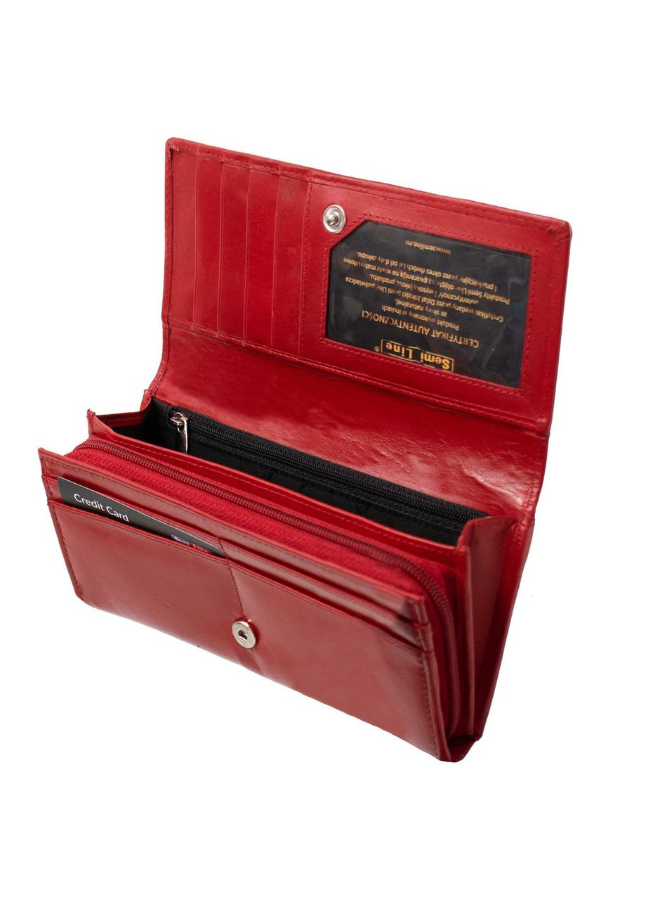 Гаманець жіночий шкіряний RFID Red (P8273-2) Semi Line (363045042)