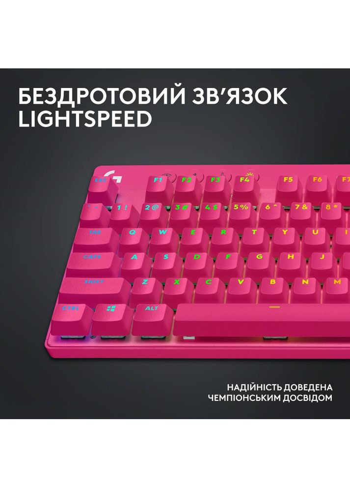 Клавиатура G PRO X TKL LIGHTSPEED Gaming, Magenta (920012159) Logitech (307175192)