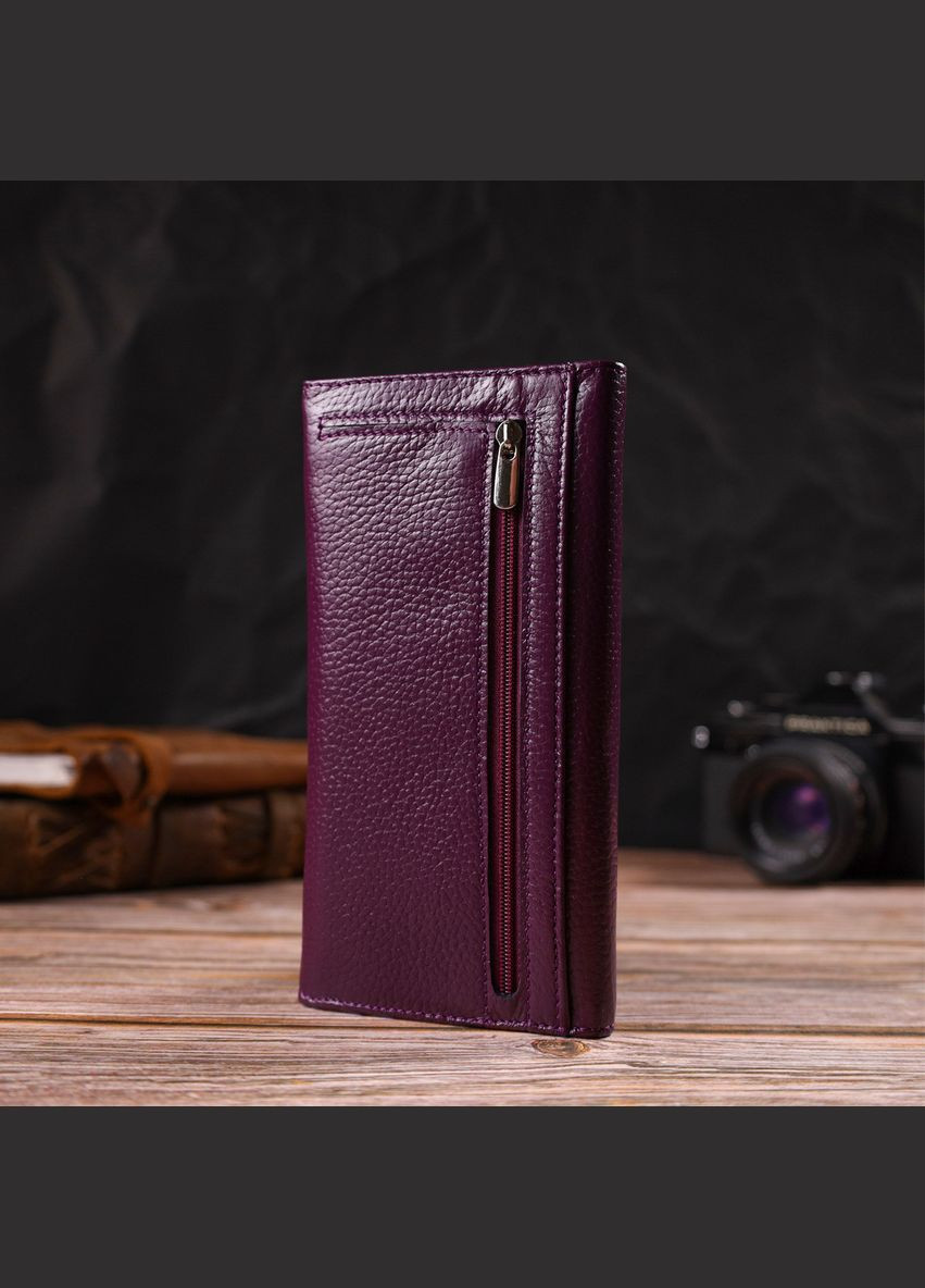 Ультрамодне жіноче портмоне з натуральної шкіри флотар 21693 Бузкове Canpellini (329151337)