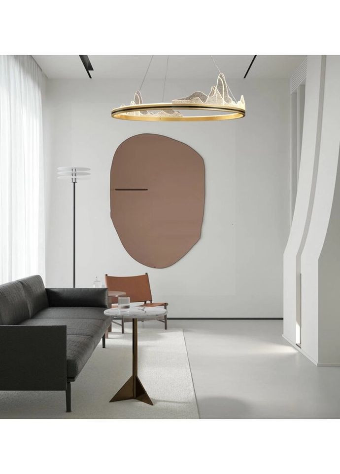 Люстра світлодіодна підвісна LED світильник для квартири на стелю ледве 26902 Латунь 40-150х100х100 см. Sunnysky (324396420)