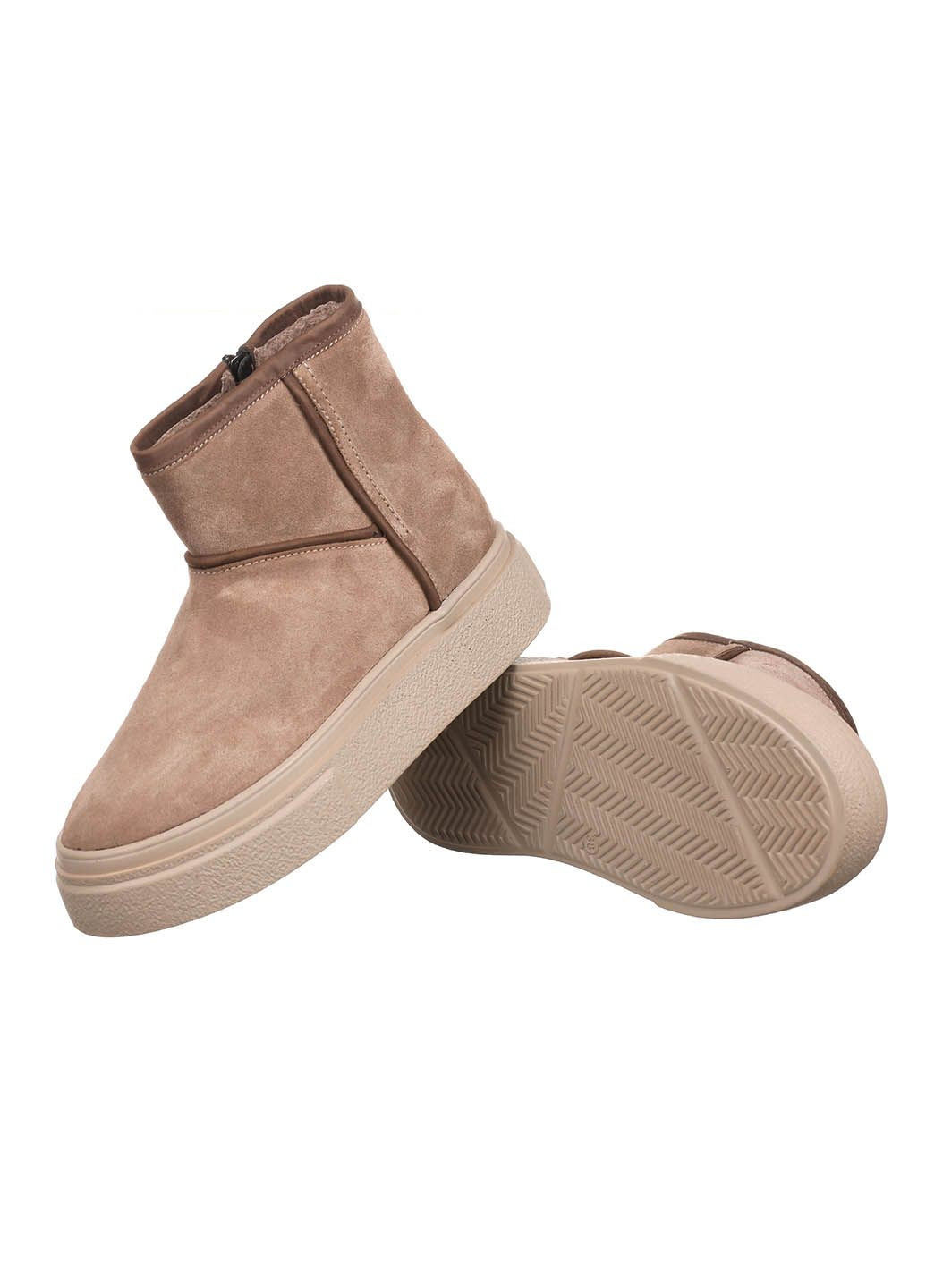 Уггі жіночі зимові короткі теплі на блискавці замшеві на високій підошві повсякденні для прогулянок бежеві 0478-4060 Rispetto (304251692)