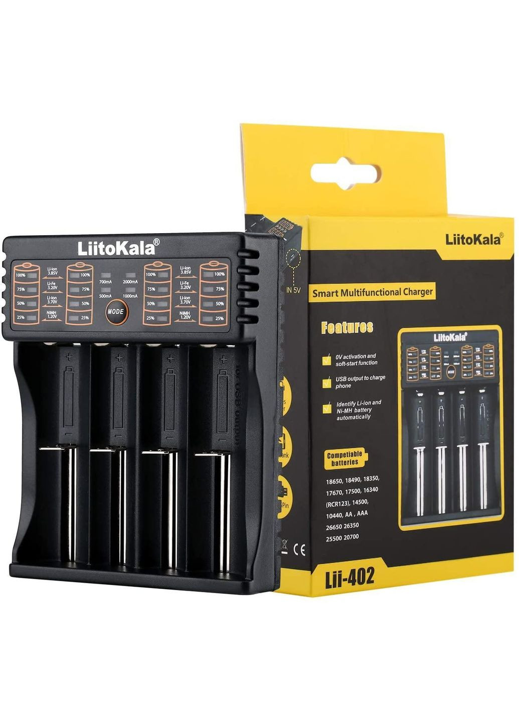 Зарядное устройство Lii-402 на 4 слота (для Ni-MH, Ni-CD, Li-Ion, LiFePO4) LiitoKala (335835079)