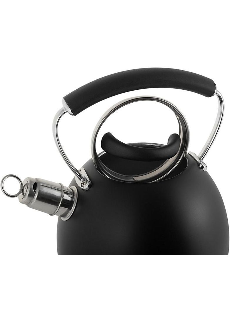 Чайник Magic Kettle 2.5л зі свистком та скляною кришкою, чорний Ofenbach (372171305)