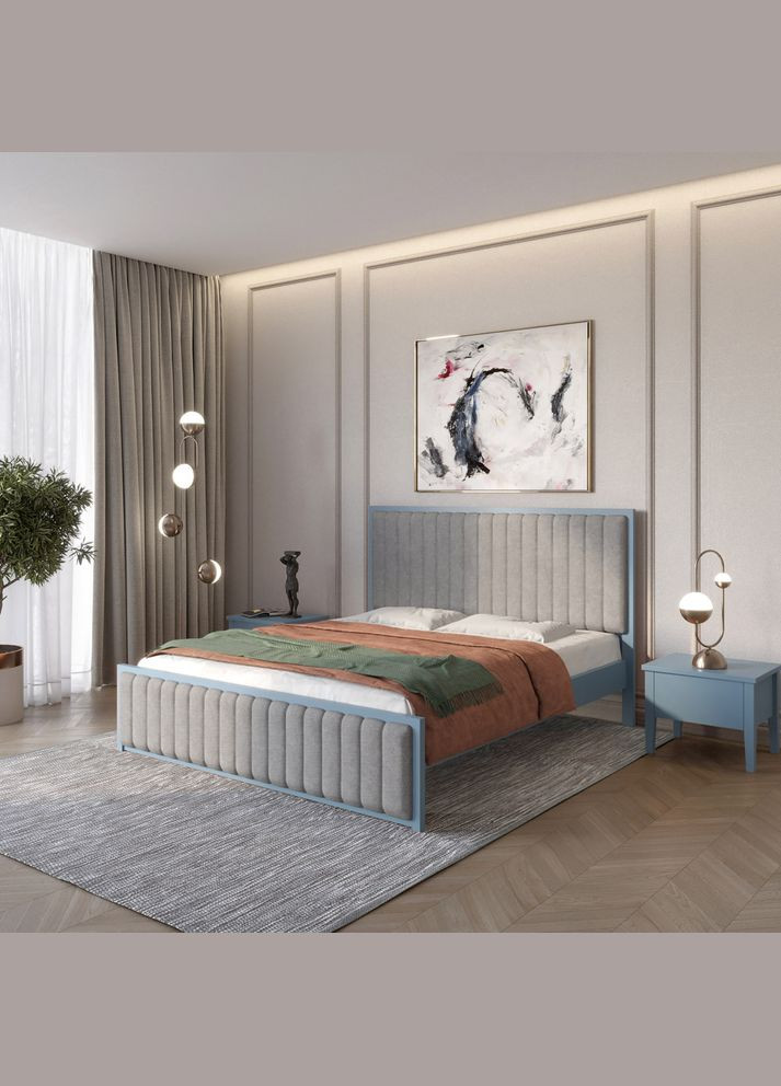 Полуторная деревянная кровать Вена (S7010R90B)/Аляска 93 (Серый) 120х200 см (MBG-11007) Mebigrand (366087230)