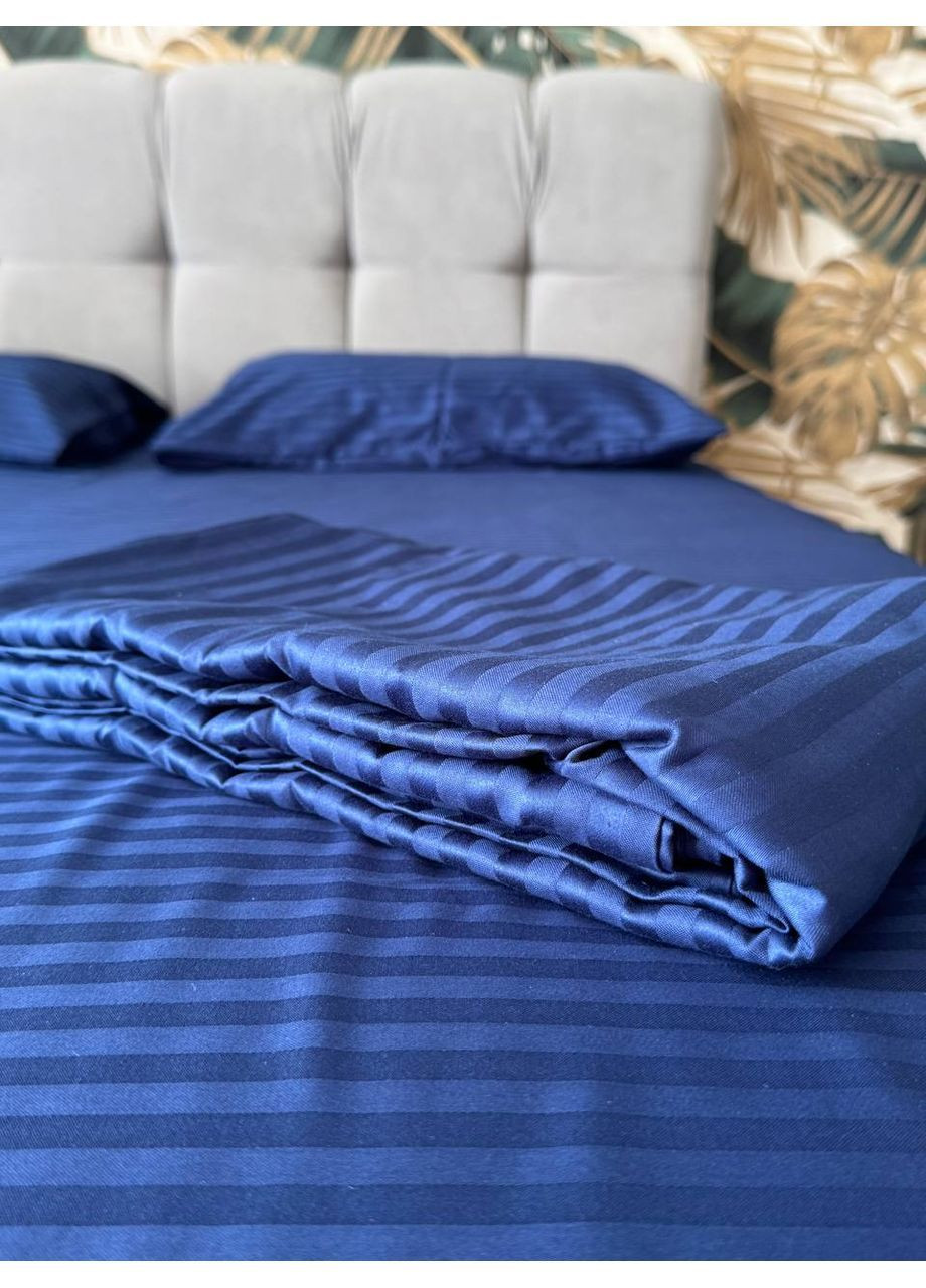 Комплект постельного белья двуспальный No Brand сірий страйп (370864787)
